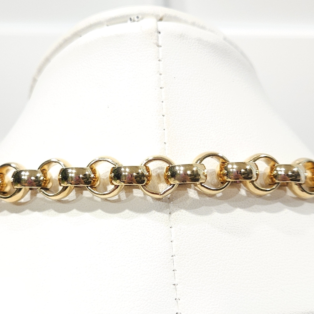 Givenchy Logo Necklace Toggle Chunky Gold Tone Rolo Chain Vintage 80s 90s Paris - Picture 14 of 16